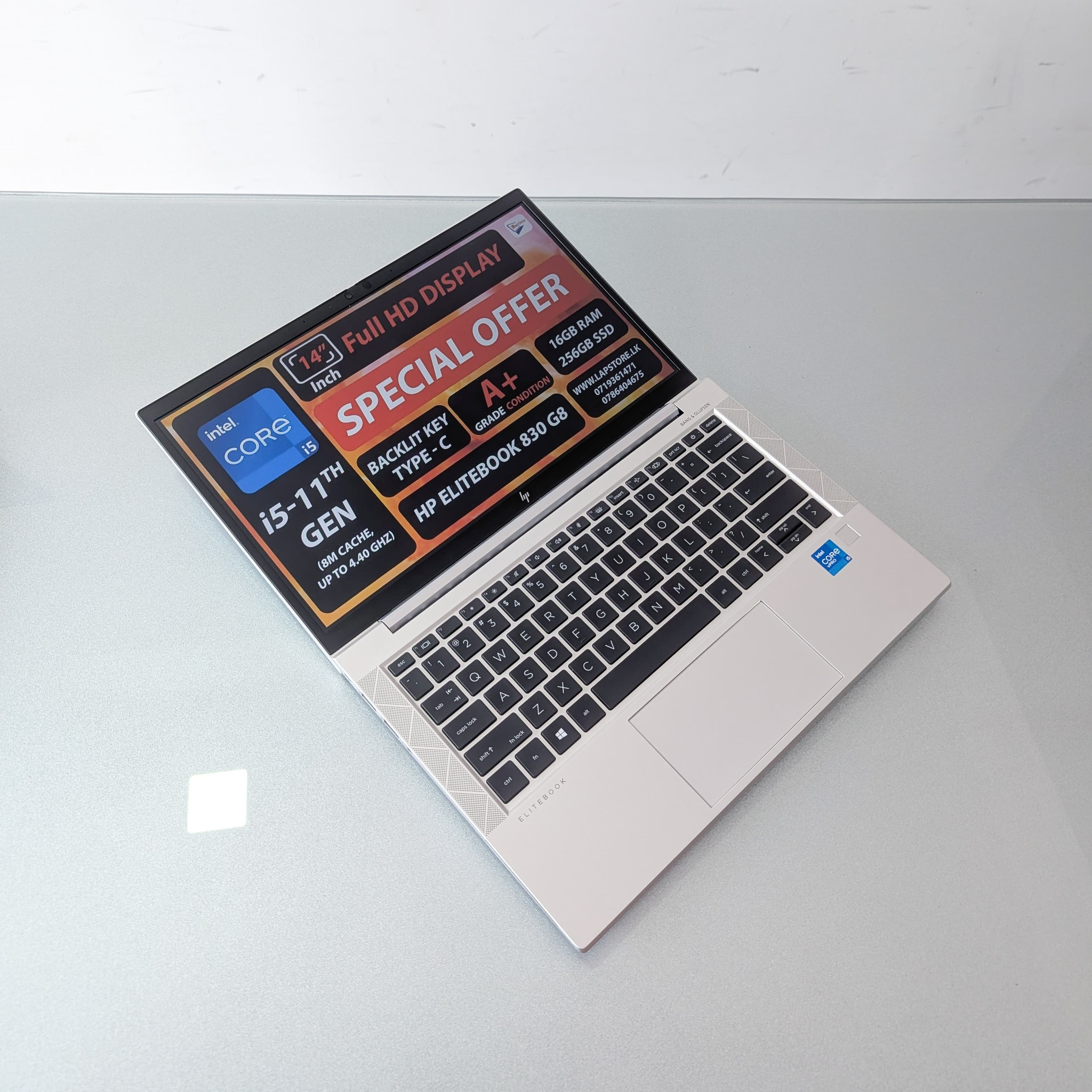 𝗛𝗣 𝗘𝗹𝗶𝘁𝗲𝗕𝗼𝗼𝗸 𝟴𝟯𝟬 𝗚𝟴 𝗖𝗼𝗿𝗲 𝗶𝟱 𝟭𝟭𝘁𝗵 𝗚𝗲𝗻 | 8𝗚𝗕 𝗥𝗮𝗺 | 𝟭𝟰 𝗶𝗻𝗰𝗵 𝗙𝗛𝗗 | 𝟮𝟱𝟲𝗚𝗕 𝗡𝗩𝗠𝗲 𝗟𝗮𝗽𝘁𝗼𝗽 - Image 3