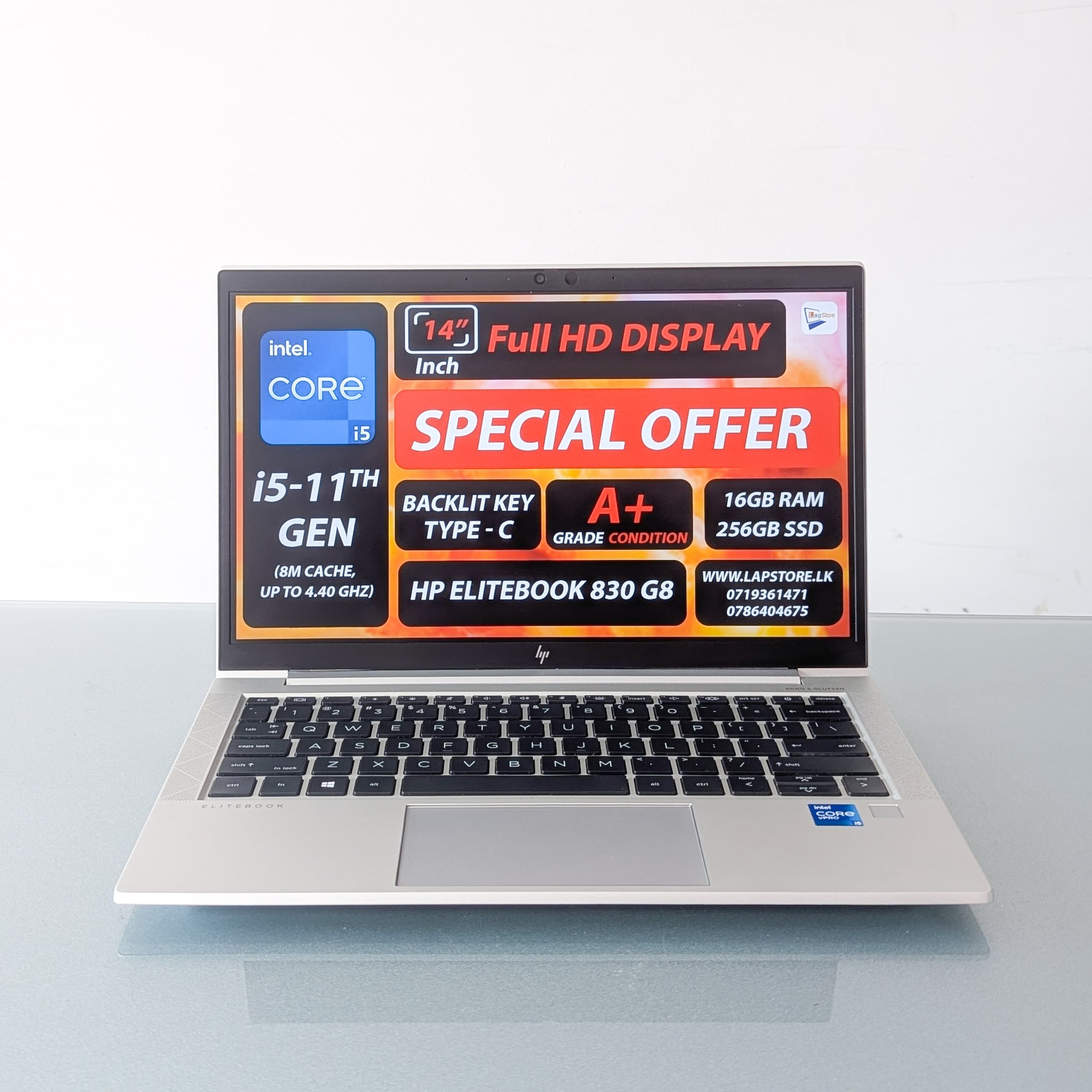𝗛𝗣 𝗘𝗹𝗶𝘁𝗲𝗕𝗼𝗼𝗸 𝟴𝟯𝟬 𝗚𝟴 𝗖𝗼𝗿𝗲 𝗶𝟱 𝟭𝟭𝘁𝗵 𝗚𝗲𝗻 | 8𝗚𝗕 𝗥𝗮𝗺 | 𝟭𝟰 𝗶𝗻𝗰𝗵 𝗙𝗛𝗗 | 𝟮𝟱𝟲𝗚𝗕 𝗡𝗩𝗠𝗲 𝗟𝗮𝗽𝘁𝗼𝗽